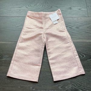 NWT Janie and Jack Wide Leg Gold Pink Pants